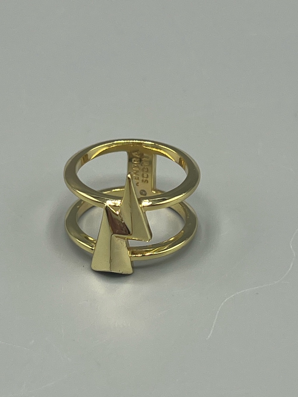 Kendra Scott Bolt Double Band Ring Gold Plated Sz 6.5